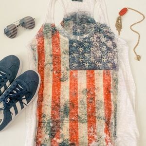 NWOT Flag Tank Top